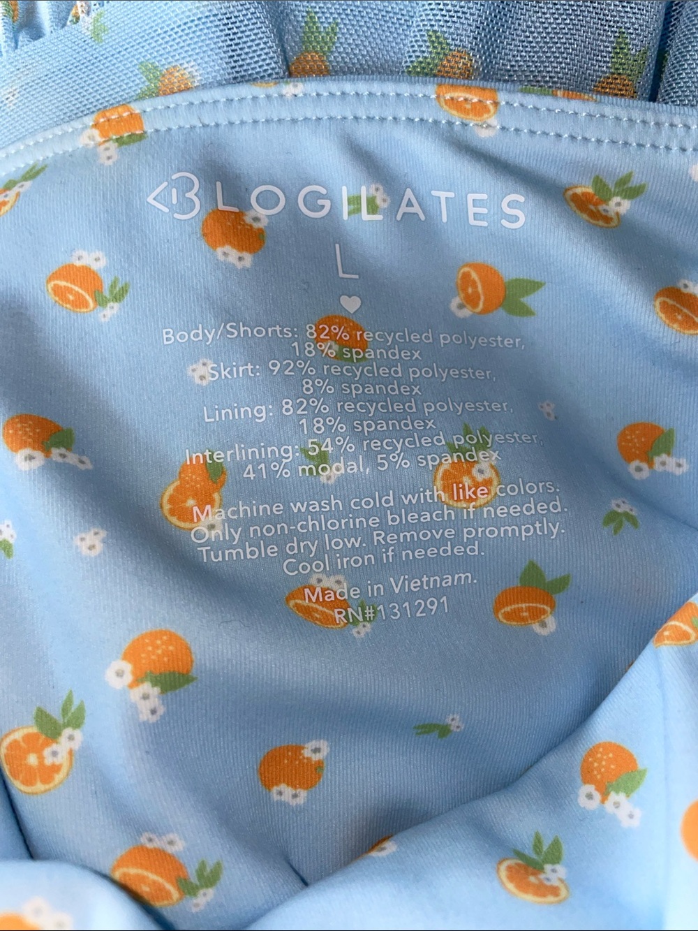 Blogilates Ballerina Ruffle Dress Light Blue Citrus Sundress Large L - Picture 9 of 12